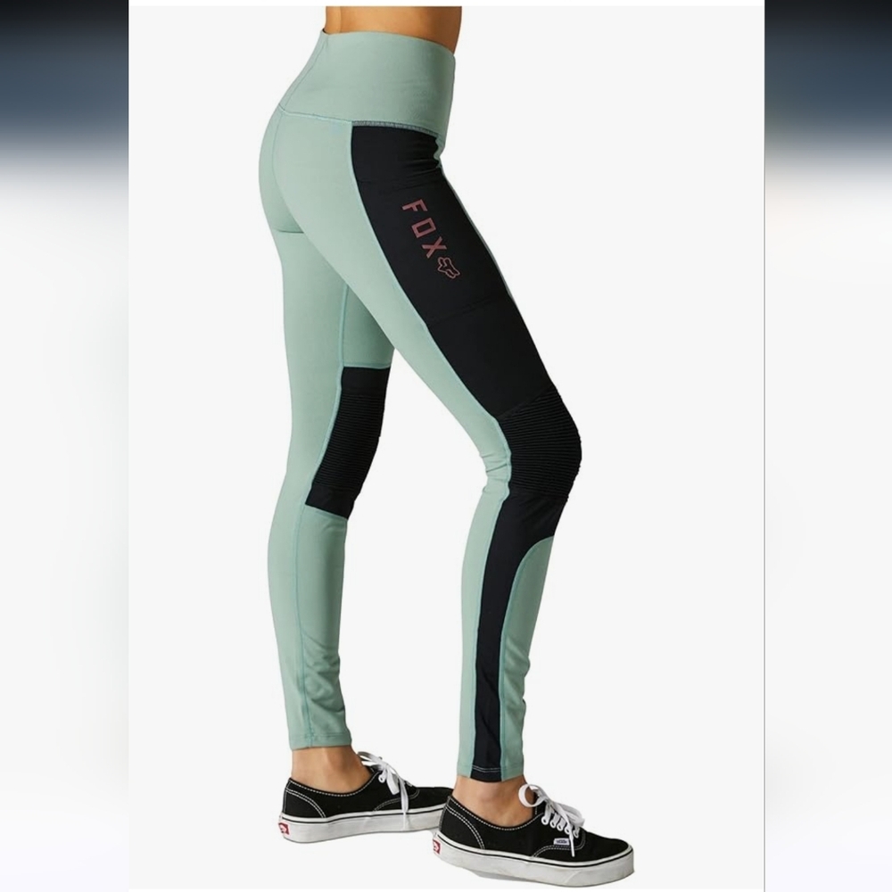 NWT Fox Racing Edison Moto Leggings 27" Sz M Sage - Picture 2 of 16